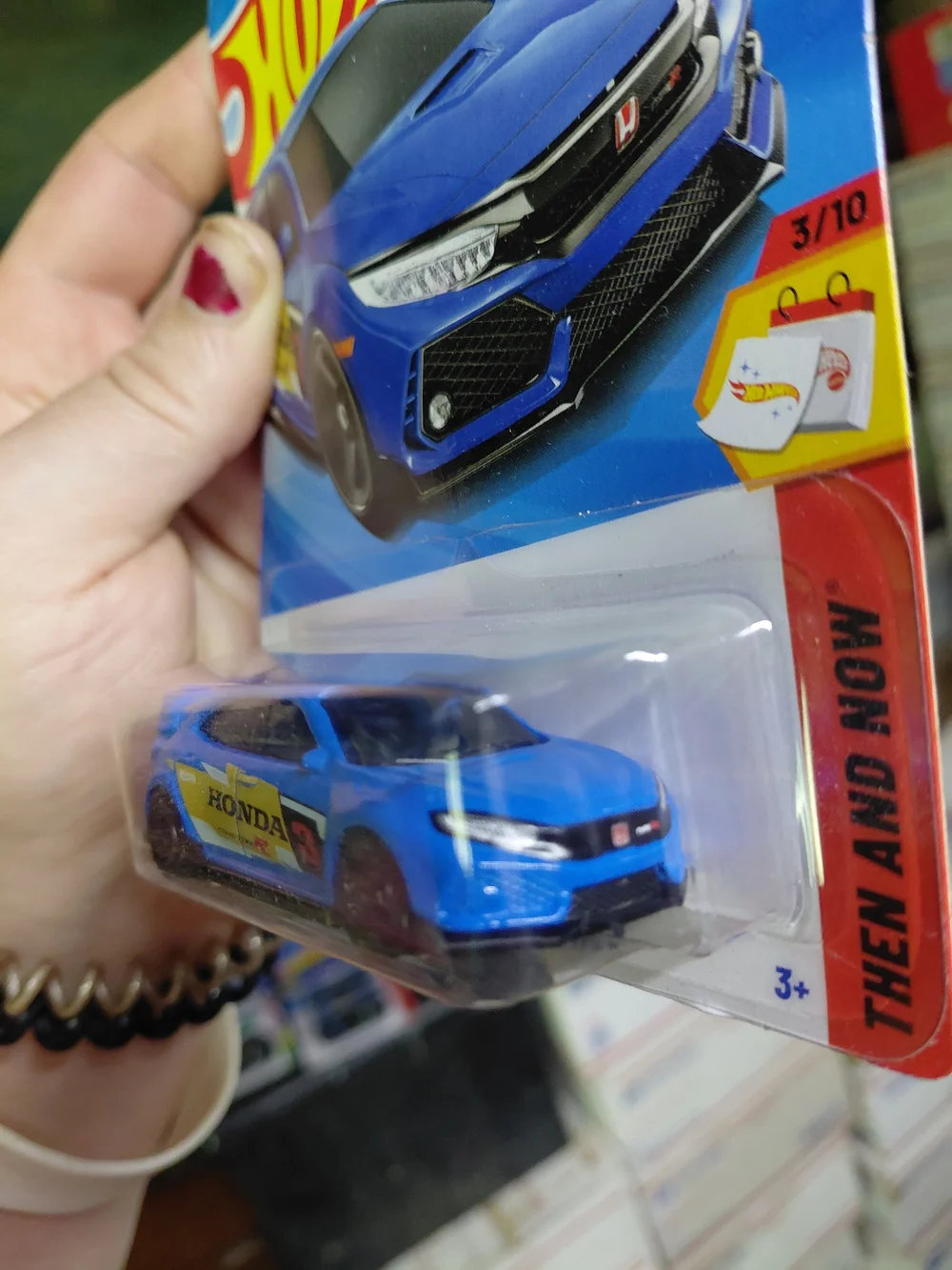 Hot Wheels 2018 Honda Civic Type R in blue, part of the 2025 